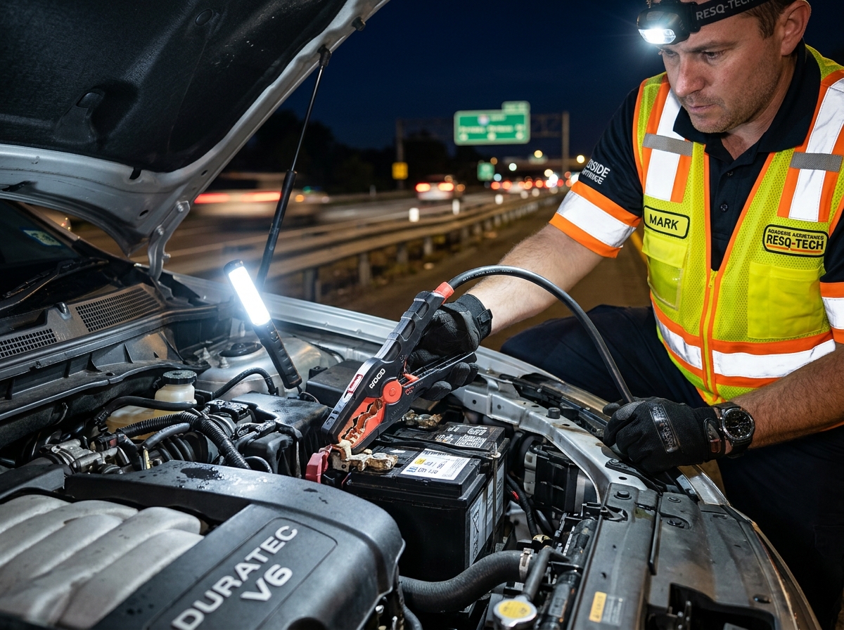 Commercial 4000A Lithium Battery Jumpstart on Texas Highway
